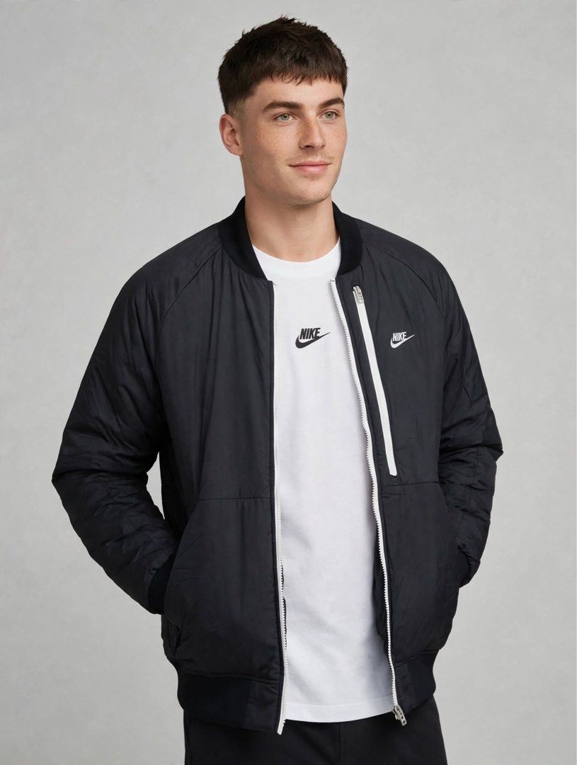 Nike Reversible Bomber Jacket Black Grey Therma-FIT (Category: Coats, Jackets and Outerwear) located in Dagupan City. Submitted by hustlercloset (Listing ID 1461847934, Image 3). Description: NIKE Quilted Bomber Jacket - Therma-fit - 2 in 1 Reversible - 2XL on tag fits L-XL - dimes 24 x 28 - GOOD AS NEW - P3k + SF 📍Pangasinan based 💸MOP: GCash / Bank Transfer ❌ wala po COD or COP SURE BUYERS ONLY PLS‼️ Disclaimer : ⚠️⚠️⚠️ I am selling thrifted 