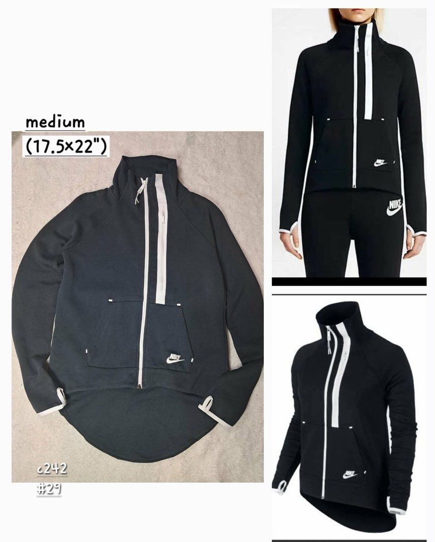 Nike Tech Fleece Full Zip Jacket Medium Black White (Category: Activewear) located in Baguio. Submitted by padisellsz (Listing ID 1461915854, Image 1). Description: - Black Nike Tech Fleece Jacket - Very good condition - No issues - Full zip with white accents - Two front zip pockets - Size: Medium - Material: 69% Cotton, 31% Polyester - Made in China.