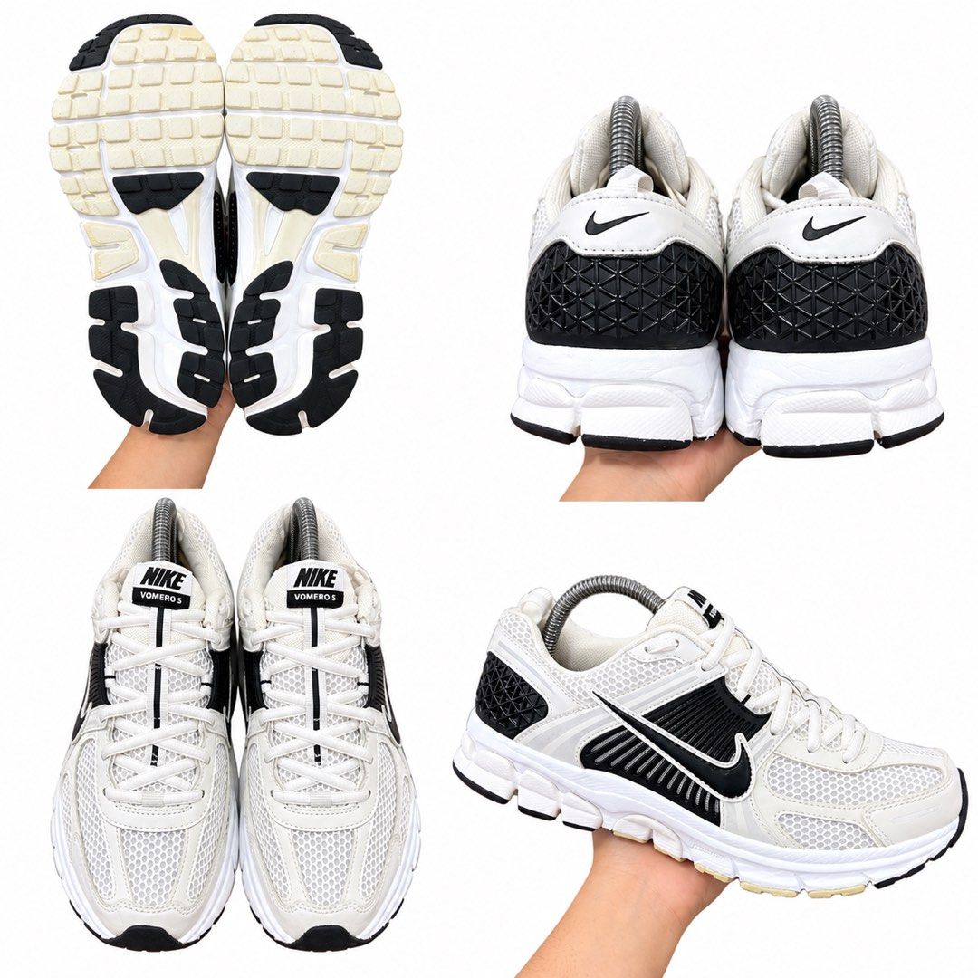 Nike Vomero 5 Sneakers White Black (Category: Sneakers) located in Valenzuela. Submitted by boutiquechic (Listing ID 1461921808, Image 1). Description: - Nike Vomero 5 running shoes - Color: White with black accents - Features: Breathable mesh upper, cushioned sole for comfort - Versatile: Great for running or everyday wear - Condition: Shows some signs of wear on the soles.