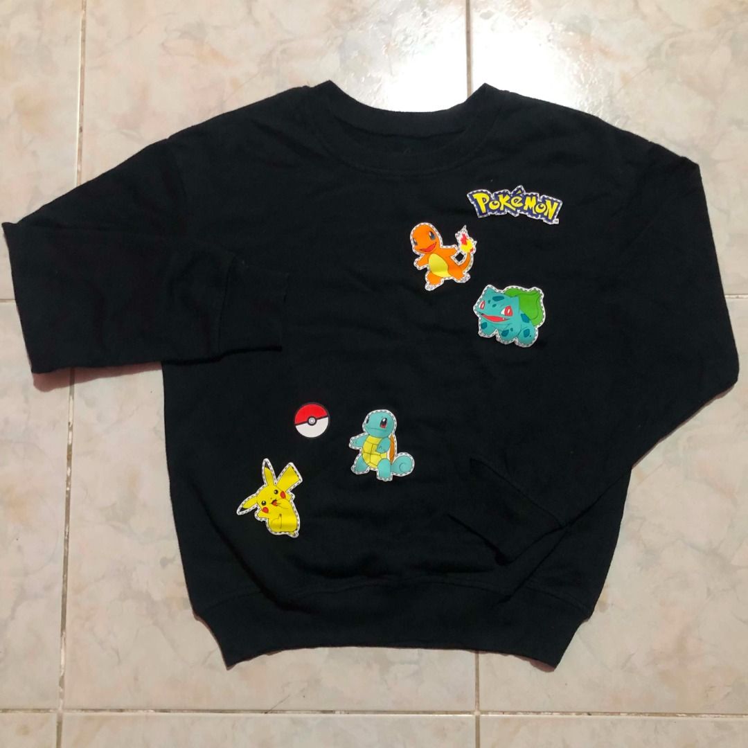 Official Pokémon Starter Characters Crewneck Sweatshirt (Size S) (Category: Coats, Jackets and Outerwear) located in Caloocan City. Submitted by warmfalcon.74f8b8 (Listing ID 1461966871, Image 1). Description: Title: Official Pokémon Starter Characters Crewneck Sweatshirt (Size S) Price: ₱300 Description: - Authentic / Officially Licensed Pokémon apparel - Features high-quality graphic patches of Pikachu, Charmander, Squirtle, and Bulbasaur - Siz