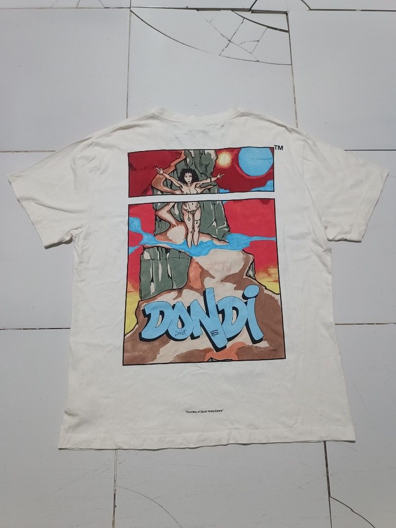 OFF-WHITE c/o VIRGIL ABLOH "MAIN LABEL" Dondi Tee (Category: Tshirts & Polo Shirts ) located in Barotac Nuevo. Submitted by gray101 (Listing ID 1461972510, Image 1). Description: - Authentic Off-White x Dondi collaboration t-shirt - Color: White - Material: Cotton - Features graphic print on front and back - "MAIN LABEL" and "Artwork c/o Dondi" tags included - Size: XXL - Perfect for collectors.