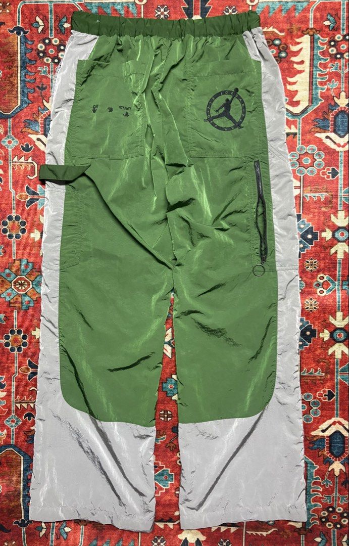 OFFWHITE x AIR JORDAN Track Pants (Category: Chinos) located in Dagupan City. Submitted by anyklasiko (Listing ID 1462033671, Image 2). Description: OFFWHITE x AIR JORDAN Track Pants Size: S loose fit Waist: 15-17’ Rise: 14’ Thigh: 13’ Inseam: 29.5’ Length: 40’ Leg opening: 11’ Price: 3999 .