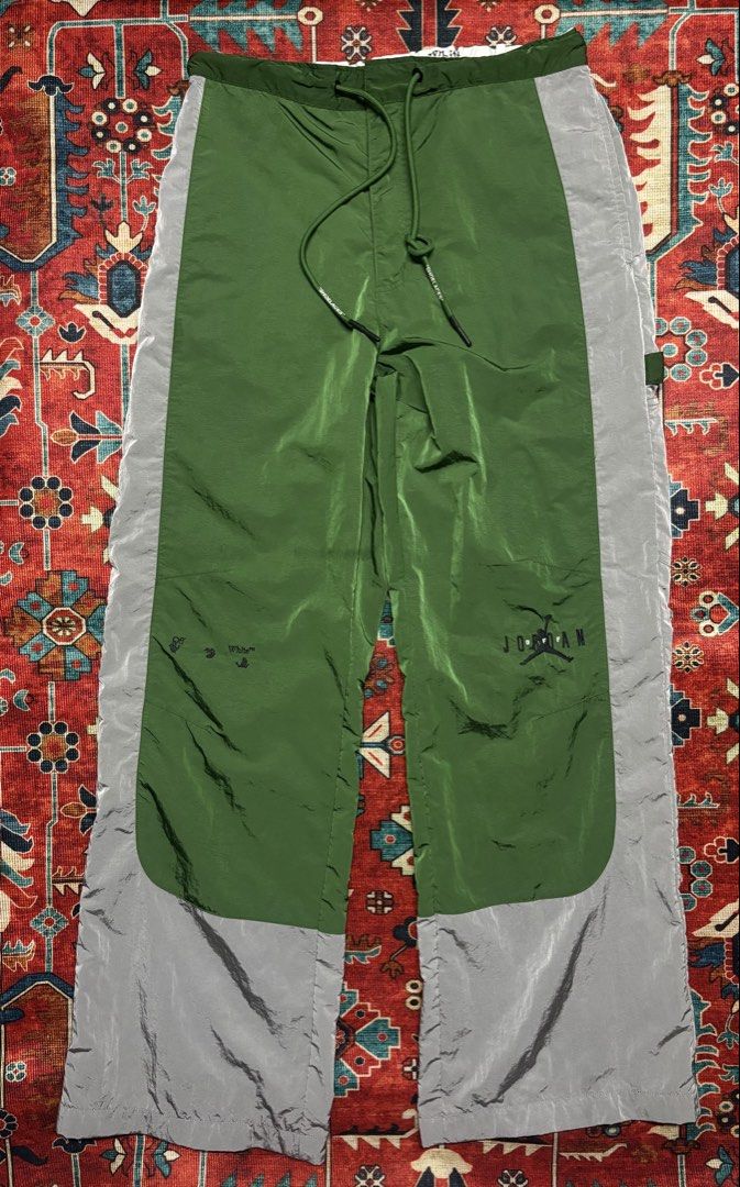 OFFWHITE x AIR JORDAN Track Pants (Category: Chinos) located in Dagupan City. Submitted by anyklasiko (Listing ID 1462033671, Image 1). Description: OFFWHITE x AIR JORDAN Track Pants Size: S loose fit Waist: 15-17’ Rise: 14’ Thigh: 13’ Inseam: 29.5’ Length: 40’ Leg opening: 11’ Price: 3999 .