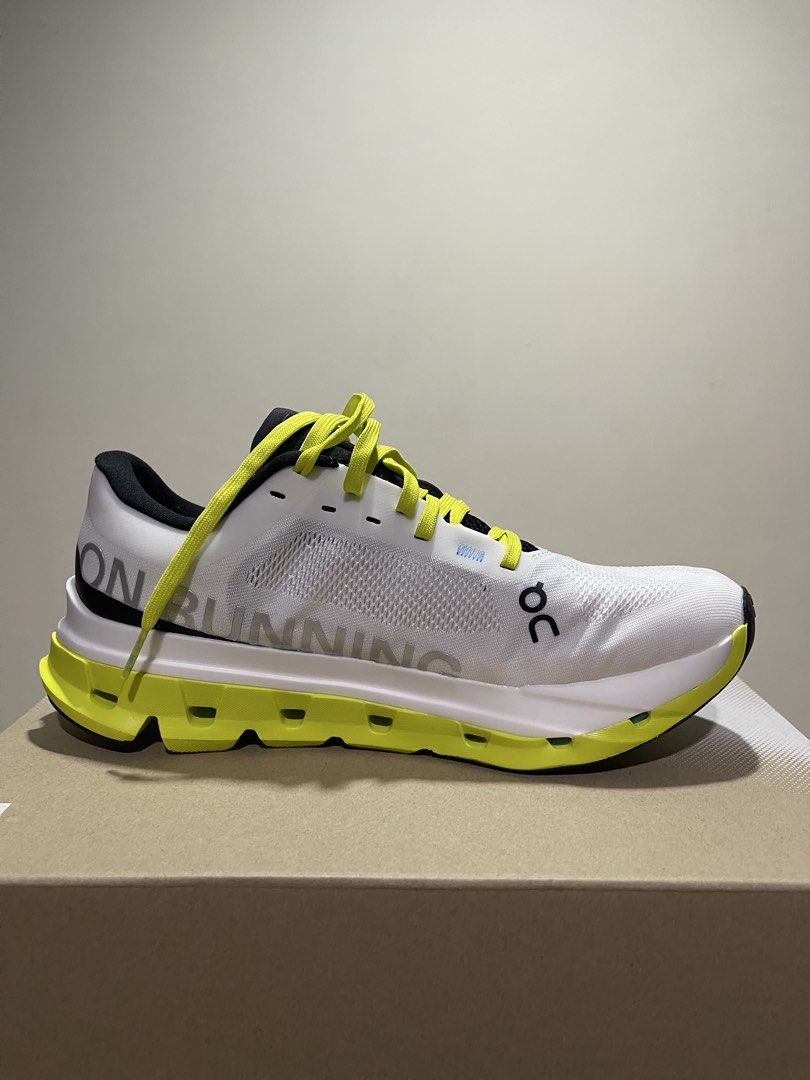 On Cloudflow 5 Women’s Running Shoes (Category: Sneakers) located in Manila. Submitted by maal0721 (Listing ID 1461974795, Image 2). Description: - Still brand new - Never been used - Women Size 8.5 - White | Lime color.