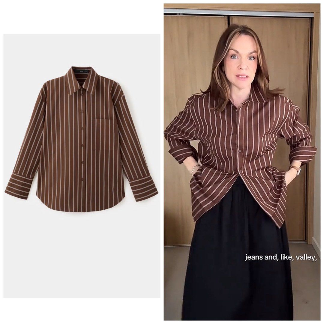 ♦️ONHAND♦️ Mango Striped Shirt w/ Pocket (Category: Shirts) located in Manila. Submitted by charmscollections (Listing ID 1461840308, Image 1). Description: Brand New with Tag and Ready to Ship 💯% Authentic 2,495 - Original price MOP - GCash•BPI•UB.
