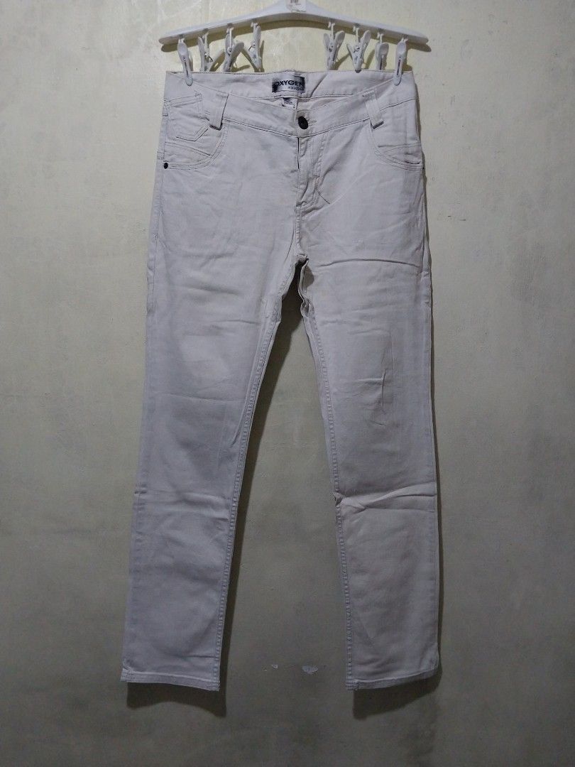 Oxygen denim pants (Category: Chinos) located in Manila. Submitted by PrinceDani.Clothing (Listing ID 1461851346, Image 1). Description: oxygen denim pants Size 32in waist 41in length minimal stain excellent condition .