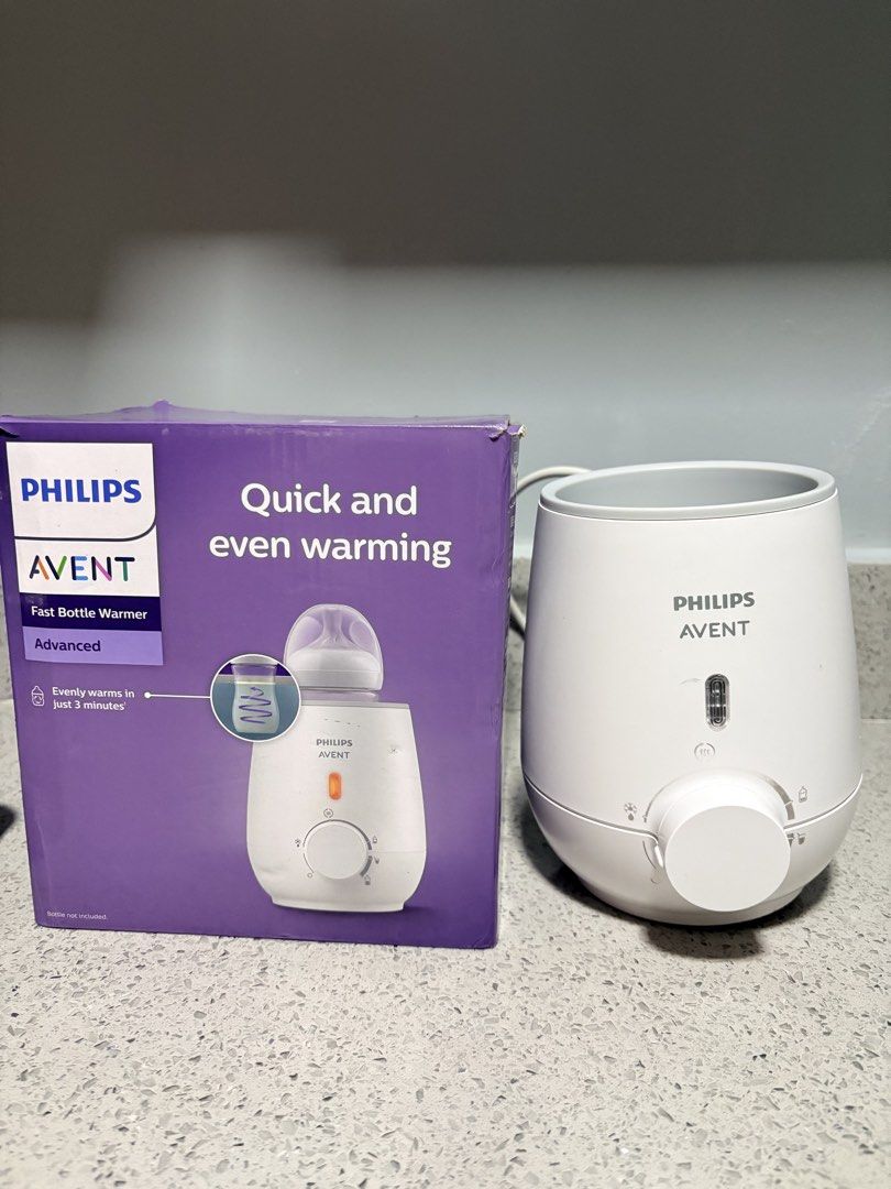 Philips Avent Fast Bottle Warmer (Category: Breastfeeding & Bottle Feeding) located in Dasmarinas. Submitted by the_zoneshop.ph (Listing ID 1461967582, Image 1). Description: - Philips Avent Fast Bottle Warmer - Heats bottles quickly and evenly - Easy-to-use temperature control dial - Compact design, saves counter space - Ideal for busy parents on the go - Includes original box.