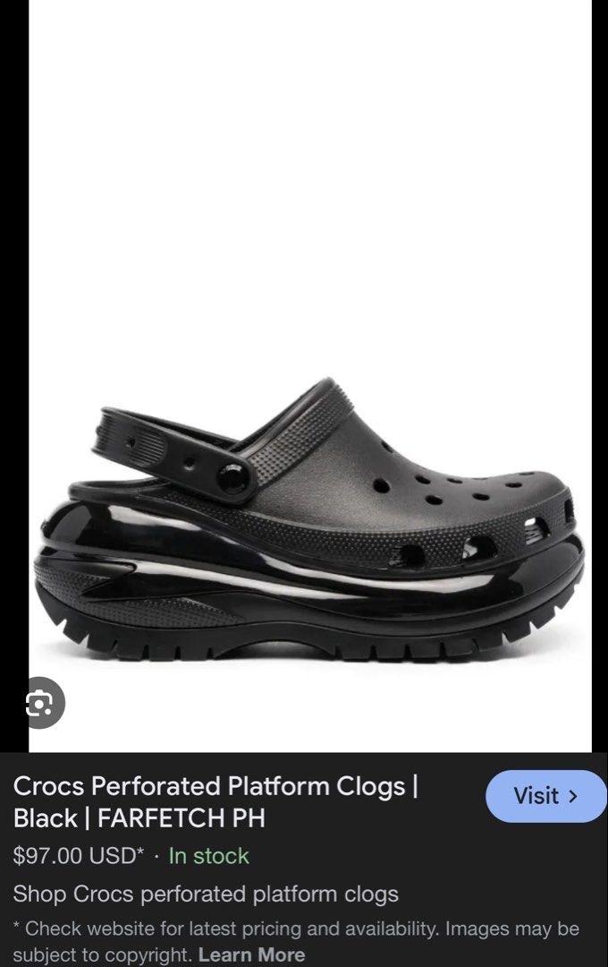 Platform Crocs Black ORIGINAL (Category: Sandals) located in Batangas. Submitted by nikowole (Listing ID 1461840292, Image 2). Description: .