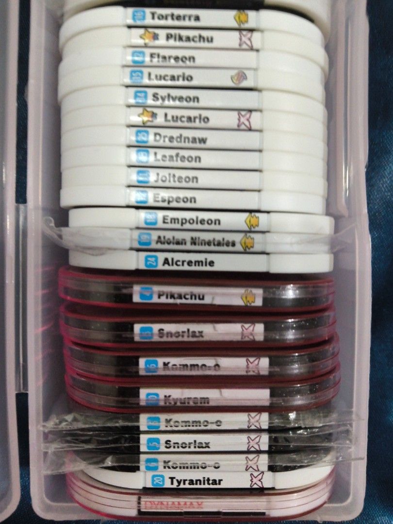 Pokemon Mezastar Tags (Category: Character Goods) located in Quezon City. Submitted by allietorres (Listing ID 1461907214, Image 1). Description: quitting sale !! - pwede individual tags, pwede rin take all (may discount if take all) - name your price nalang and we'll see if it's a fair price, let's negotiate in chat 🤗 - black tags come with a free acrylic case - I also have a Yellow Tag Greninja (nakaplastic pa rin), di lang nainclude sa pics.