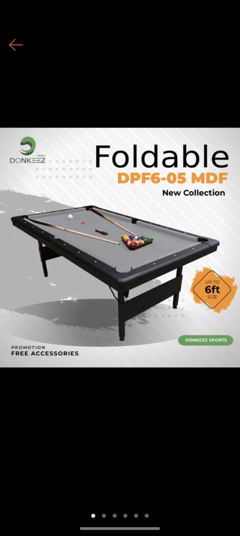 pool table (Category: Racket & Ball Sports) located in Kuala Lumpur. Submitted by ashok.srj (Listing ID 1461819801, Image 1). Description: folding pool table full set totally new self collect at cheras batu 9 .