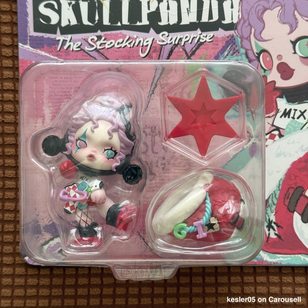 POP MART Skullpanda The Stocking Surprise blister (Category: Designer & Blind Box Toys) located in Mabalacat. Submitted by kesler05 (Listing ID 1461804618, Image 3). Description: POP MART Skullpanda The Stocking Surprise blister Sealed and authentic Slightly creased blister board (see last photo posted for reference) Price: ₱1,200 plus FREE shipping 💯 Location: Mabalacat City, Pampanga MOD: ships via J&T, meet-up, or SDD via Lalamove.