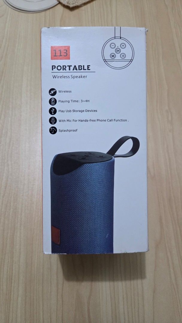Portable Wireless Speaker with USB Playback and Splashproof (Category: Soundbars, Speakers & Amplifiers) located in Quezon City. Submitted by donbarero (Listing ID 1461823459, Image 3). Description: - Teal portable wireless speaker - Play music via Bluetooth - USB playback function - Built-in mic for hands-free calls - Splashproof design - 3-4 hours playing time - Comes with original box and packaging.