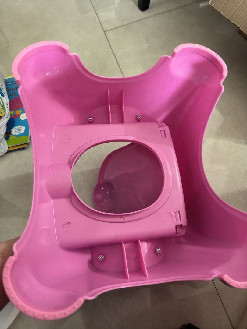 Potty Trainer 2in 1 pink (Category: Kids Tables & Chairs) located in Taguig. Submitted by ariasclosetph (Listing ID 1461865799, Image 3). Description: Never used. may sticker lang nadikit na hindi na matanggal.