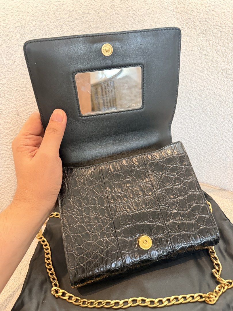 prada limited edition exotic real crocodile leather (Category: Luxury Bags & Wallets) located in Marikina City. Submitted by luxxetinn (Listing ID 1461892576, Image 3). Description: with dustbag and authentication.
