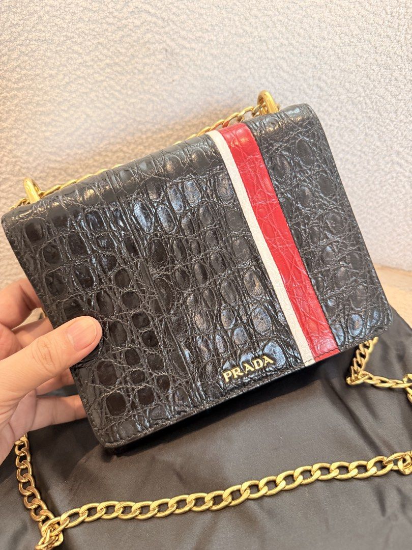 prada limited edition exotic real crocodile leather (Category: Luxury Bags & Wallets) located in Marikina City. Submitted by luxxetinn (Listing ID 1461892576, Image 2). Description: with dustbag and authentication.