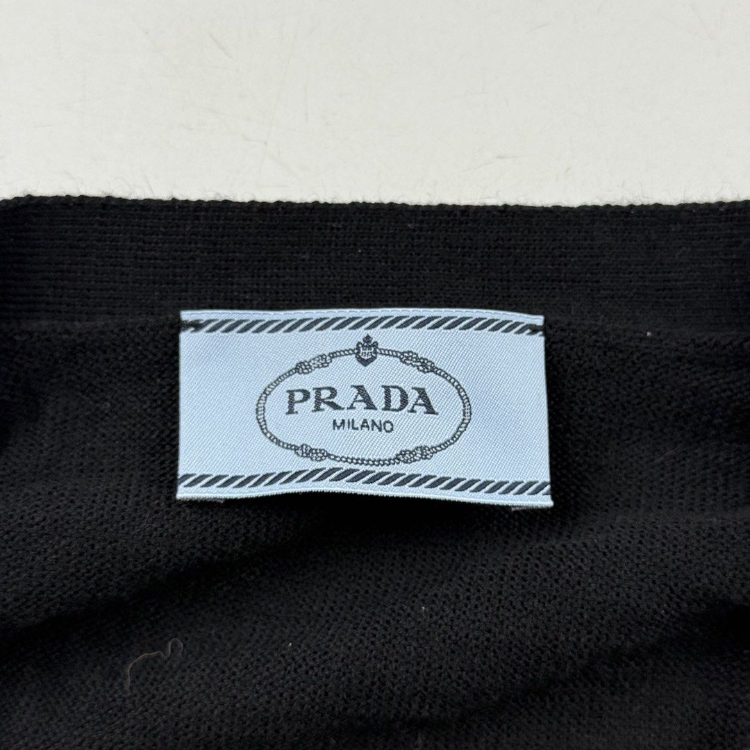 Prada Wool Cardigan (Category: Coats, Jackets and Outerwear) located in Manila. Submitted by jademax (Listing ID 1461922837, Image 3). Description: Size 42 Length: 26” Pit: 19” Shoulder: 15.5” Sleeve: 25”.
