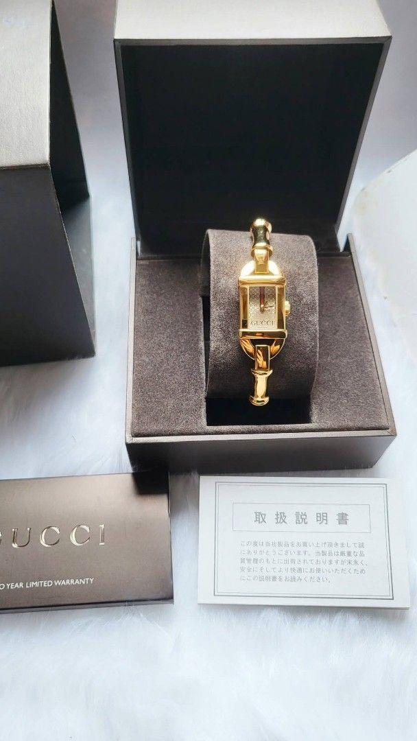 Preowned Authentic Gucci Watch for Women (Category: Luxury Watches) located in Manila. Submitted by rosewatches (Listing ID 1461816743, Image 1). Description: Preowned Authentic Gucci Watch for Women •Swiss made •fit up to 18cm wrist size •Like New Condition •Complete Inclusion (100% Original Preowned watch) {Ready for delivery/pickup/meetup} 📍Manila, Philippines for more affordable luxury! Follow us on ➡️FB: W.R Luxury Brands PH 🩵 Kindly keep 