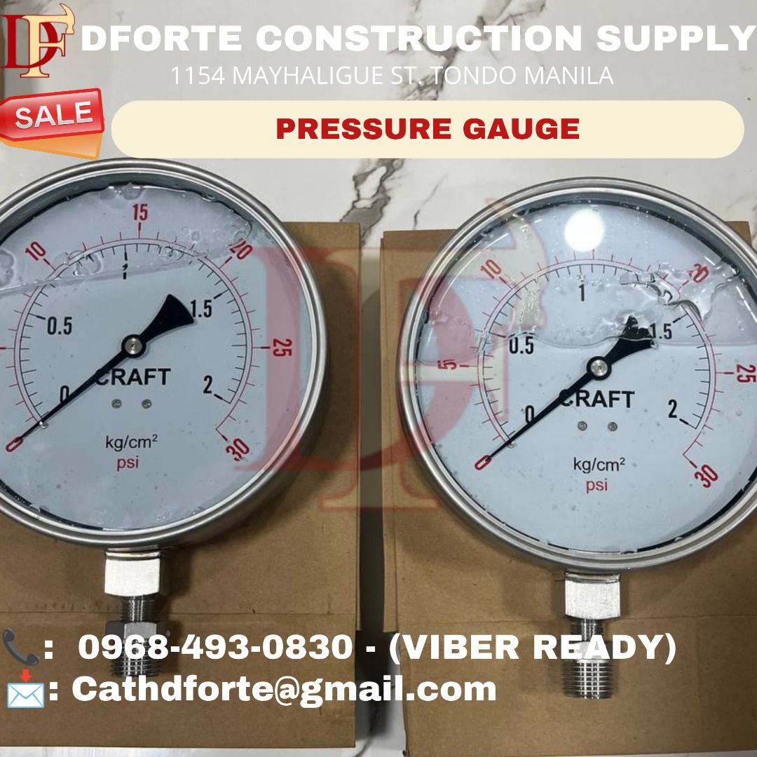 PRESSURE GAUGE (Category: Looking For) located in Manila. Submitted by dforte_ms.cath (Listing ID 1461808388, Image 1). Description: 🏗️ DFORTE CONSTRUCTION SUPPLY Excellence is our forte — your satisfaction is our priority. Looking for a reliable supplier of quality construction materials, tools, and industrial products? DFORTE Construction Supply is here to support your projects with dependable products, competitive pricing, and excellent custo