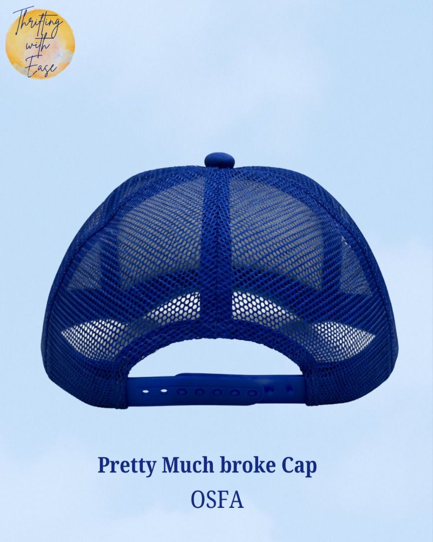 Pretty Much Broke Cap (Category: Caps & Hats) located in Manila. Submitted by tr_w_ez (Listing ID 1461836346, Image 2). Description: Thrifting with ease is not affiliated or associated with any of the brands featured. All trademarks and copyrights reserved to the original brand holders. Size: OSFA Condition: 9/10 Color rate: 10/10 Issue: None Note📌: Comment mine or dm me for payment & shipping Take Note: 🚨Items are thrifted or pre - loved pleas