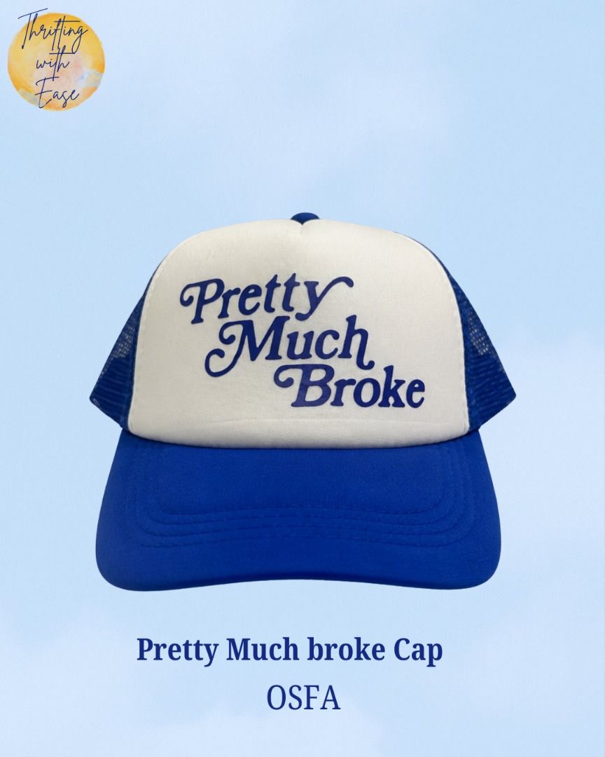 Pretty Much Broke Cap (Category: Caps & Hats) located in Manila. Submitted by tr_w_ez (Listing ID 1461836346, Image 1). Description: Thrifting with ease is not affiliated or associated with any of the brands featured. All trademarks and copyrights reserved to the original brand holders. Size: OSFA Condition: 9/10 Color rate: 10/10 Issue: None Note📌: Comment mine or dm me for payment & shipping Take Note: 🚨Items are thrifted or pre - loved pleas