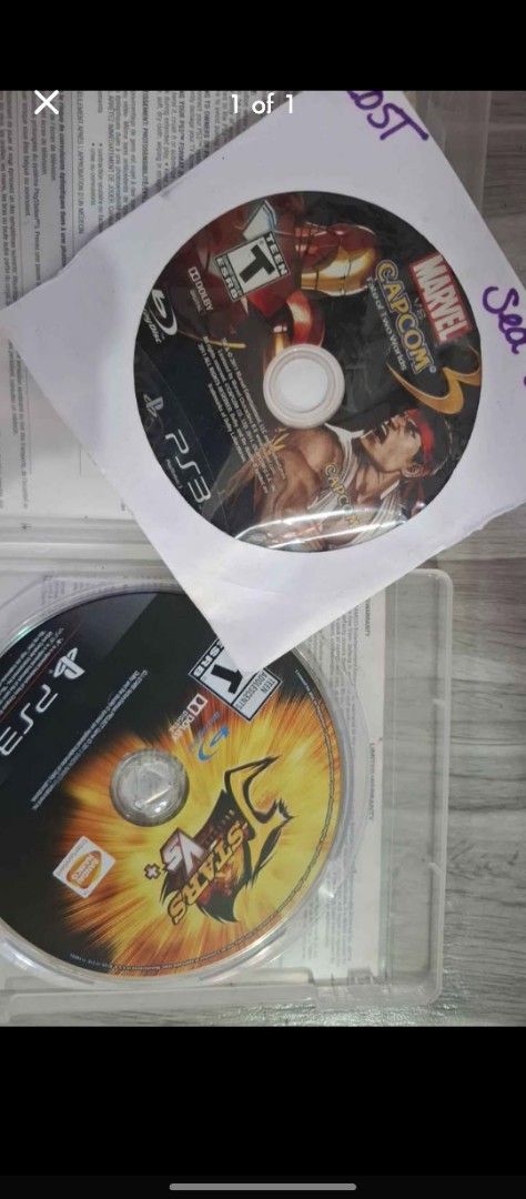PS3 Games: Marvel vs Capcom 3 & JSTARS VS (Category: PlayStation) located in Floridablanca. Submitted by reddiamonds777 (Listing ID 1461948454, Image 1). Description: - Marvel vs Capcom 3 (PS3) - JStars VS (PS3) - Perfect for collectors or new PS3 owners!.