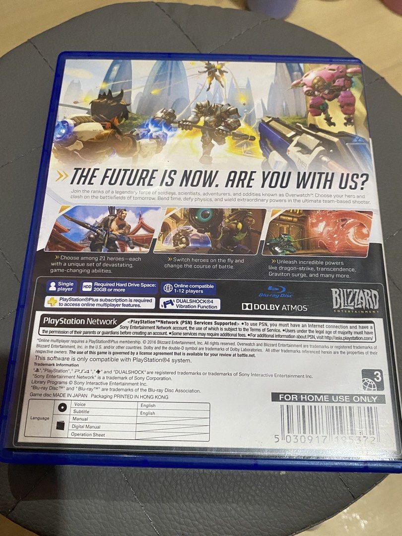PS4 Overwatch (Category: PlayStation) located in Taguig. Submitted by nekosan_ (Listing ID 1461939917, Image 2). Description: -Working Rfs: nakatambak na lang, sa pc na ako naglalaro ng ow 🤣 pwede na pang display - taguig area.