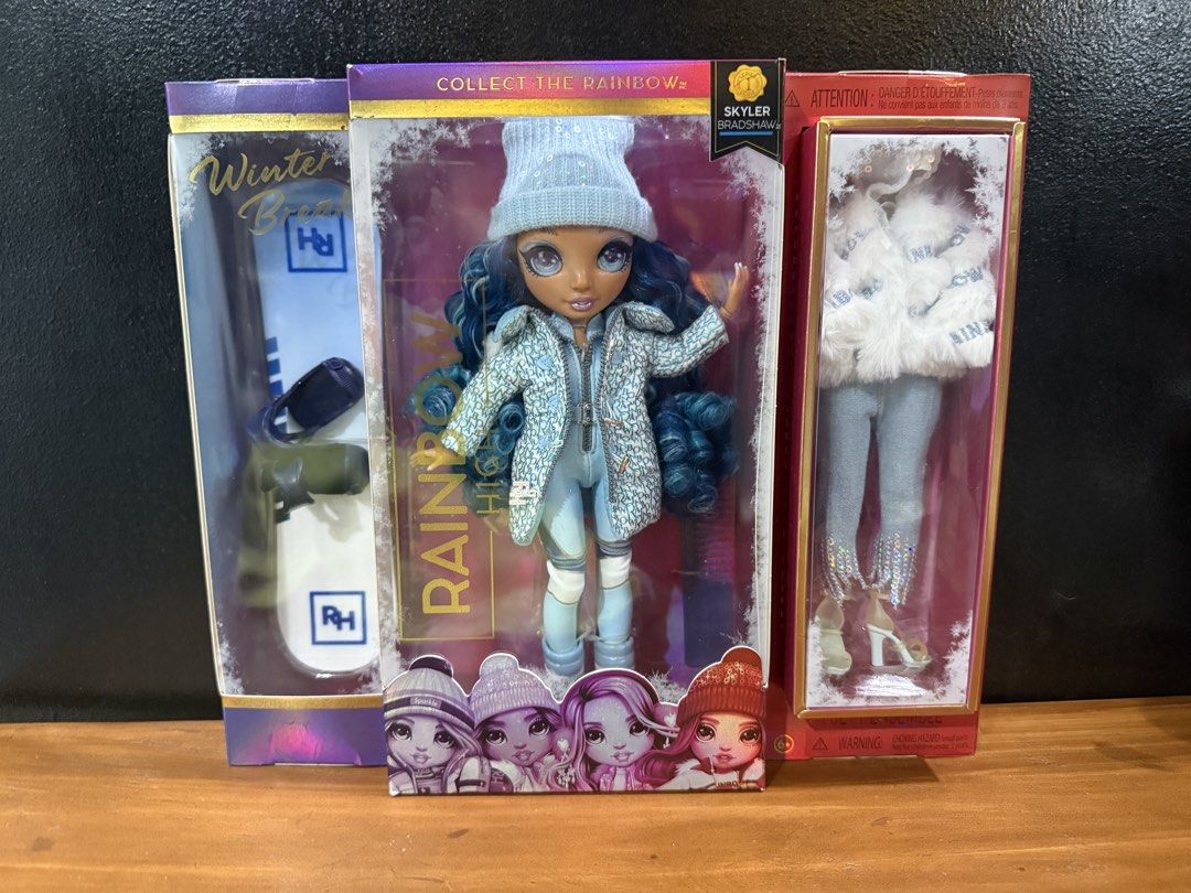 Rainbow High Winter Break Skyler Bradshaw Doll (Category: Figurines & Statues) located in Santa Rosa. Submitted by bumfinds (Listing ID 1461854490, Image 1). Description: - Rainbow High Winter Break Skyler Bradshaw doll - Includes doll, winter outfit, and accessories - Winter-themed packaging - Separate box with additional winter clothing and shoes - Great for collectors and fans of the series.
