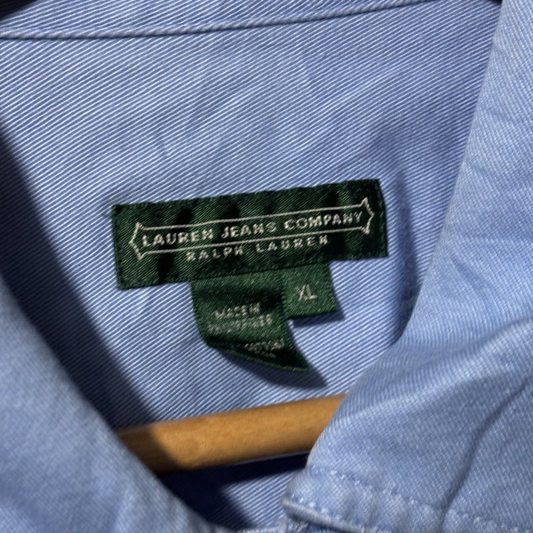 Ralph Lauren Denim Jacket - Light Blue - Size XL (Category: Coats, Jackets and Outerwear) located in Caloocan City. Submitted by bonsatocha43876 (Listing ID 1461981781, Image 3). Description: - Ralph Lauren light blue denim jacket - Lauren Jeans Company tag - Size XL - Button-up front with chest pockets - Ideal for layering - Selling for only 800 pesos.