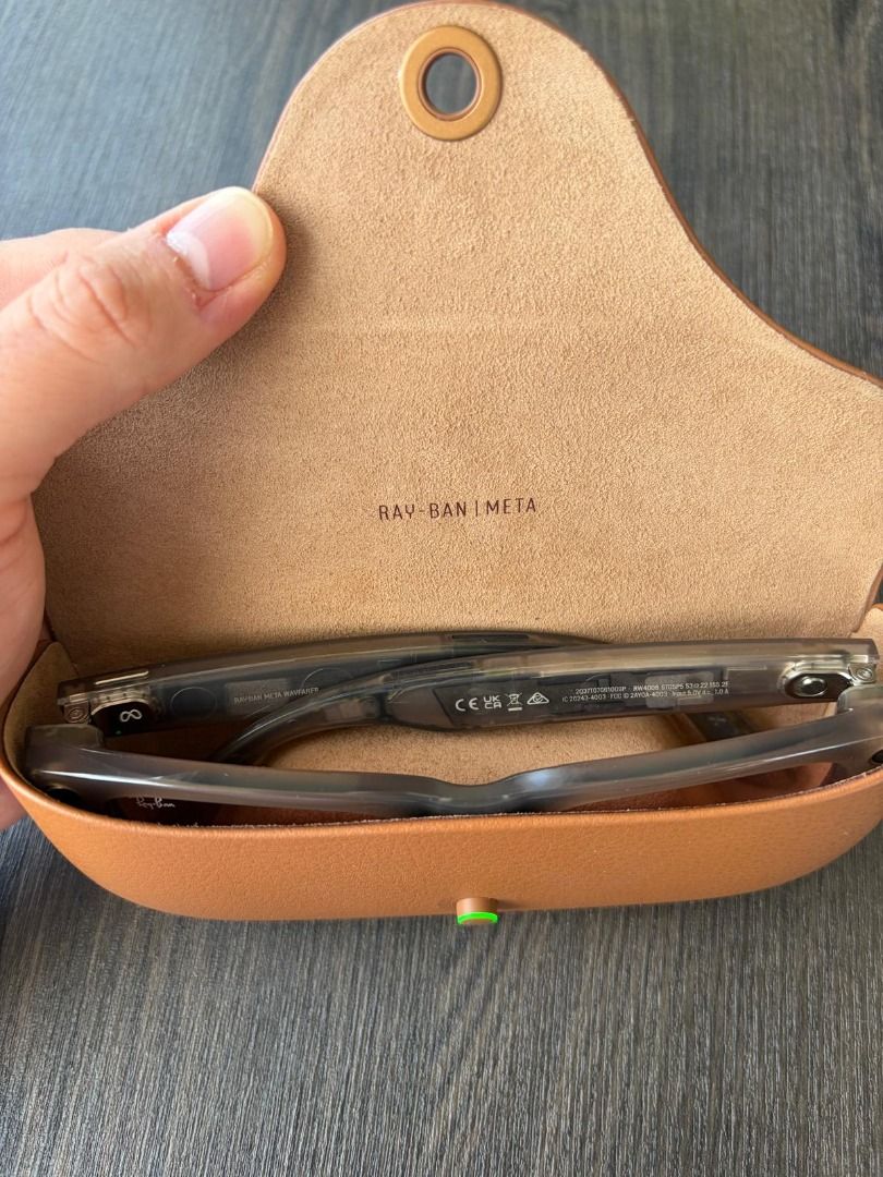 Ray-Ban Meta Wayfarer Smart Glasses (Category: Sunglasses & Eyewear) located in Makati City. Submitted by mysticfire.d331a4 (Listing ID 1461854640, Image 2). Description: - Built-in camera for photos & videos - Open-ear speakers for music and calls - Built-in microphones - Hands-free voice commands - Connects to your phone via Bluetooth - Controlled through the Meta View app - Classic Ray-Ban Wayfarer design.