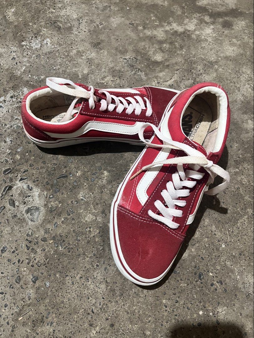 Red Vans Old Skool Sneakers (Category: Sneakers) located in Tuguegarao City. Submitted by mgrmt (Listing ID 1461908064, Image 2). Description: - Classic red Vans Old Skool sneakers - White side stripe and laces - Gum sole - Gently used, plenty of life left - Ideal for everyday wear - Size: 38 EU / 24cm.