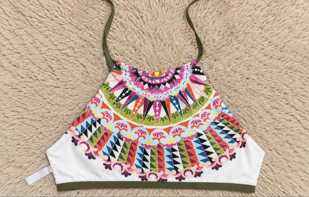 Reversible Boho Halter Bikini Top (Category: Bikinis & Swimsuits) located in Quezon City. Submitted by dearpretty.ph (Listing ID 1461861347, Image 2). Description: XS-Medium size Camera used: iPhone 15 Pro Max Colors may slightly vary due to lighting.
