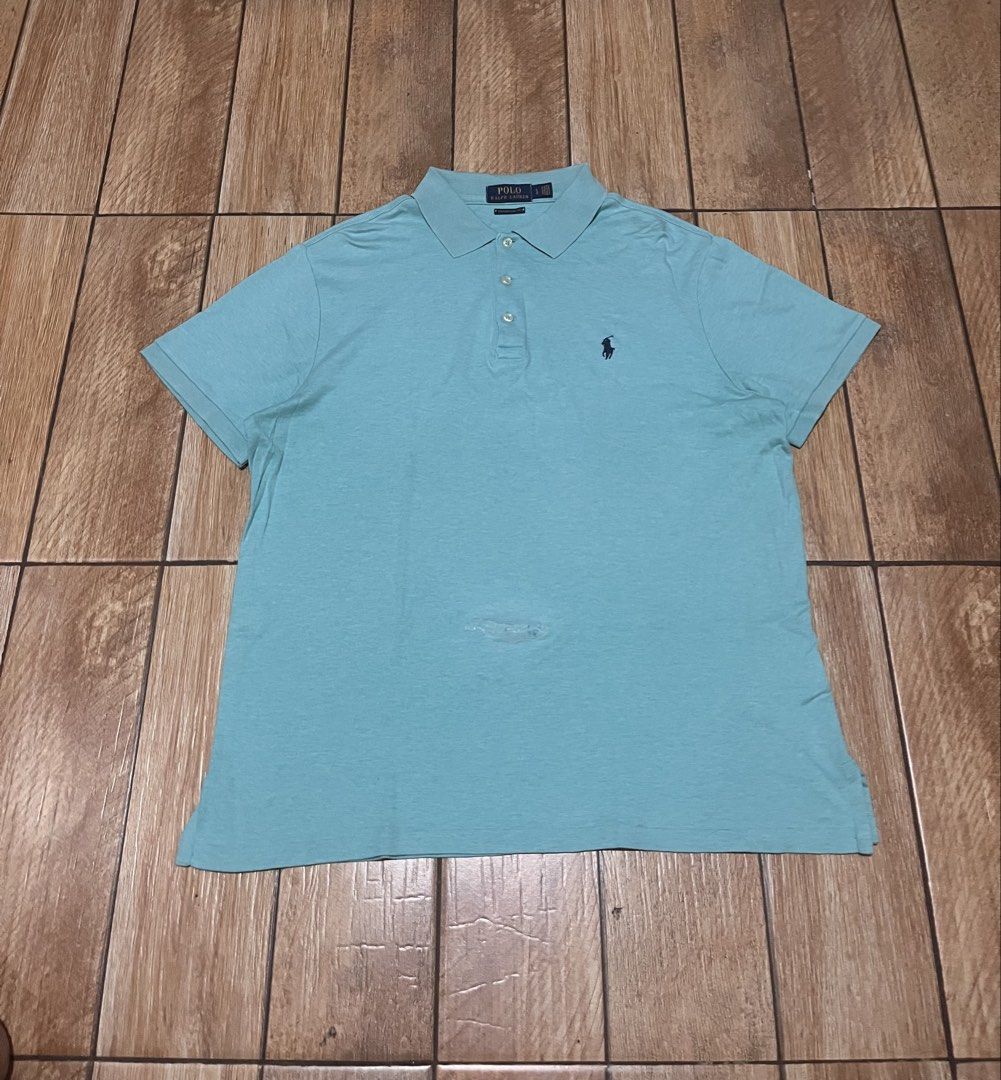 RL Blue Green (Category: Tshirts & Polo Shirts ) located in Paranaque City. Submitted by kuuuurt (Listing ID 1461819030, Image 1). Description: Good Condition Color rate 9/10 Removable sticker patch Width 22 Length 27 🏷️ 150 + Shipping fee 📦Shipping Nationwide via J&T 📍Parañaque 1700.