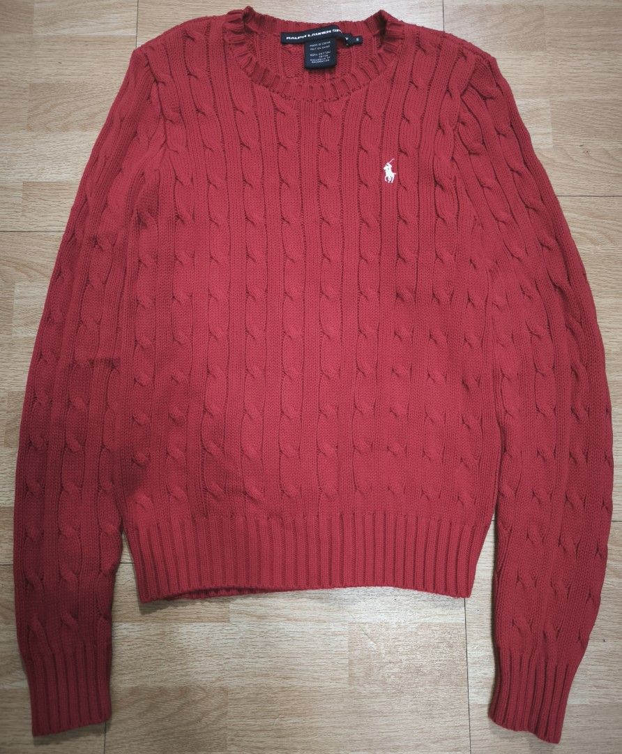 RL Ralph Lauren red sweater (Category: Coats, Jackets and Outerwear) located in Manila. Submitted by wearforce (Listing ID 1461928422, Image 2). Description: RL Ralph Lauren red sweater good condition /good as new fit small color rate 10/10 with washtags 1,500 + sf.