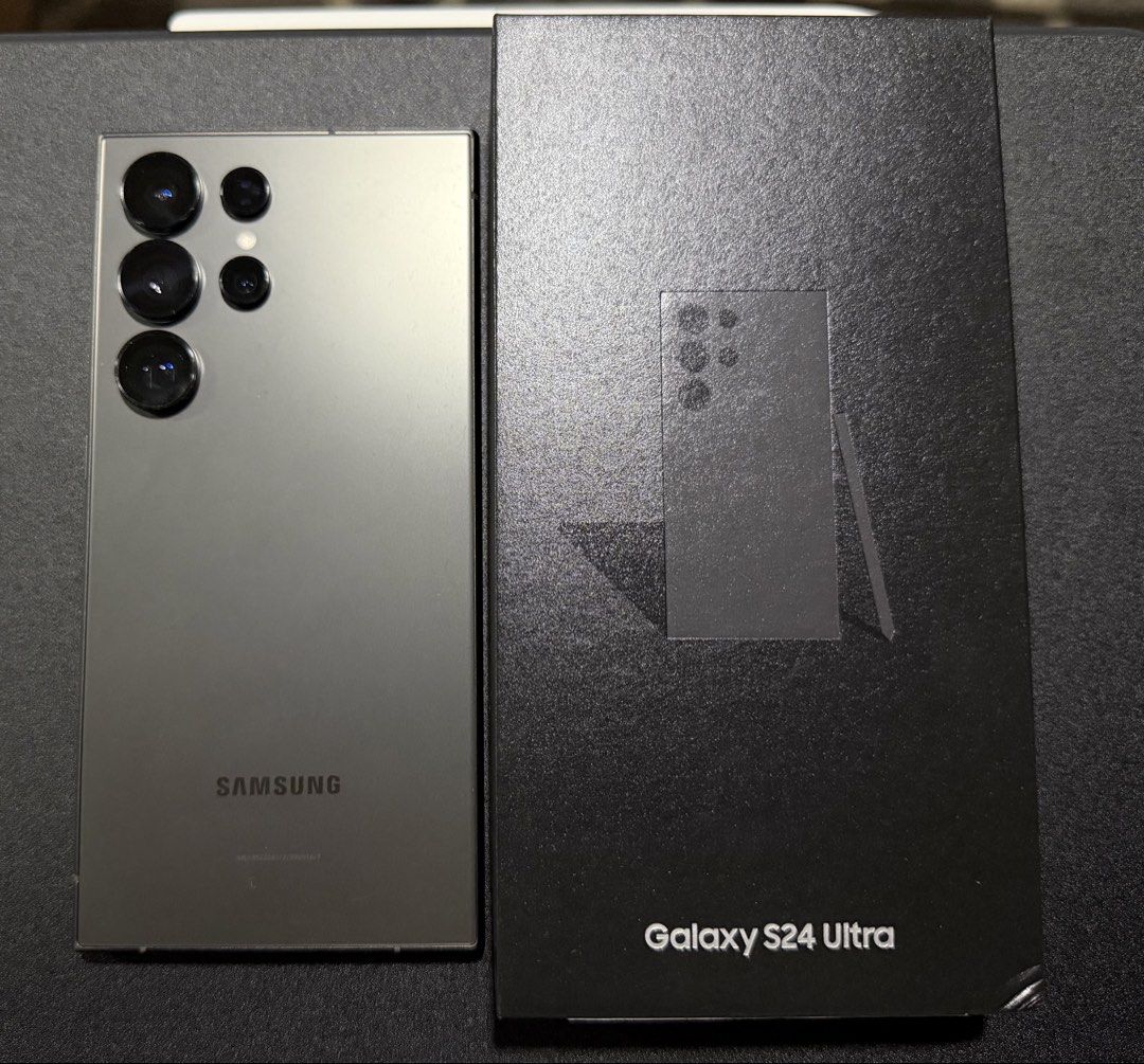 S24 Ultra (Category: Samsung) located in Angeles City. Submitted by kaicorby (Listing ID 1461999915, Image 1). Description: Galaxy S24 Ultra Titanium Black 256GB Original unused charging cable in box NO SWAP RFS: used only one month, not in use anymore.