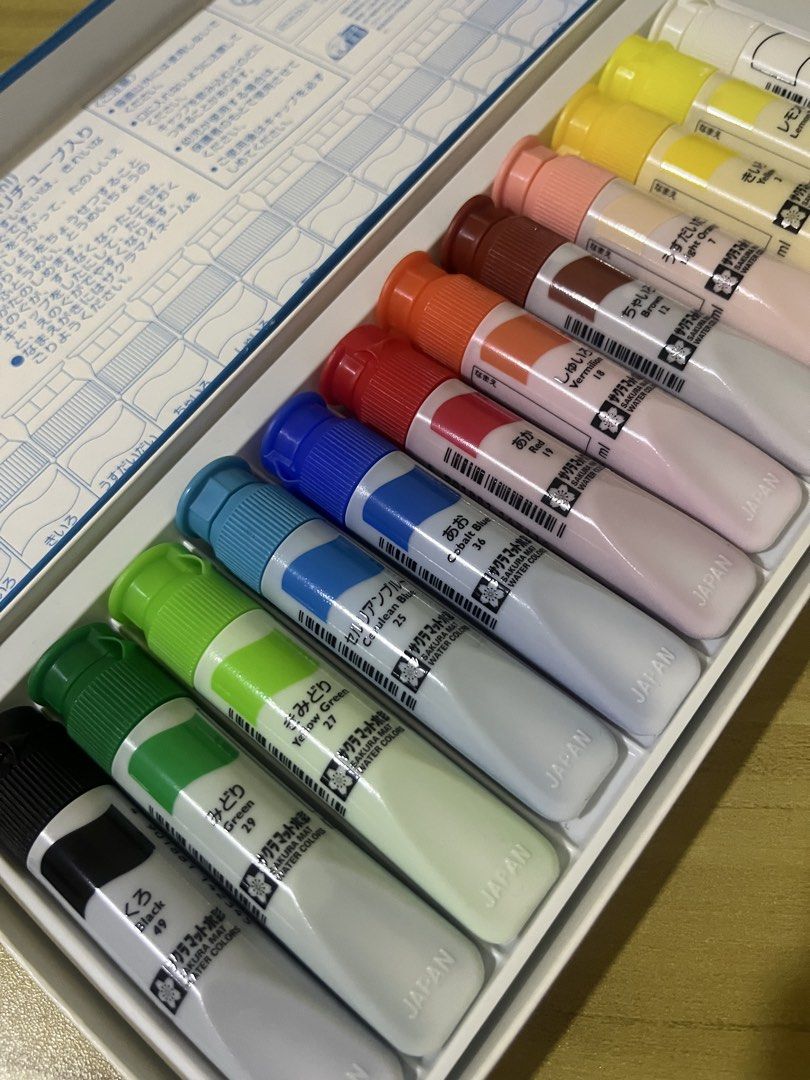 Sakura Mat Water Colors 12 Colors Set (Category: Craft Supplies & Tools) located in Santa Rosa. Submitted by aksgirl (Listing ID 1461817443, Image 3). Description: - Sakura Mat Water Colors Set - Includes 12 tubes of paint (12ml each) - Wide range of colors for various art projects - Ideal for students and hobbyists - Made in Japan.
