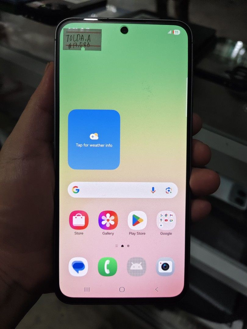 SAMSUNG A56 5G (Category: Early Generation Mobile Phones) located in Manila. Submitted by atejo_store (Listing ID 1461928637, Image 2). Description: Samsung Galaxy A56 5G 8GB/256GB Specs : • 6.7 FHD+ SUPER AMOLED DISPLAY • 120Hz REFRESH RATE • EXYNOS 1580 (4nm) • 8GB/256GB Internal Storage (No microSD) • 50MP wide (OIS) • 12MP ultrawide • 5MP macro • 5000mAh Battery • 45W Fast Charging • IP67 Dust and Water resistance • Gorilla Glass Victus+ (fro