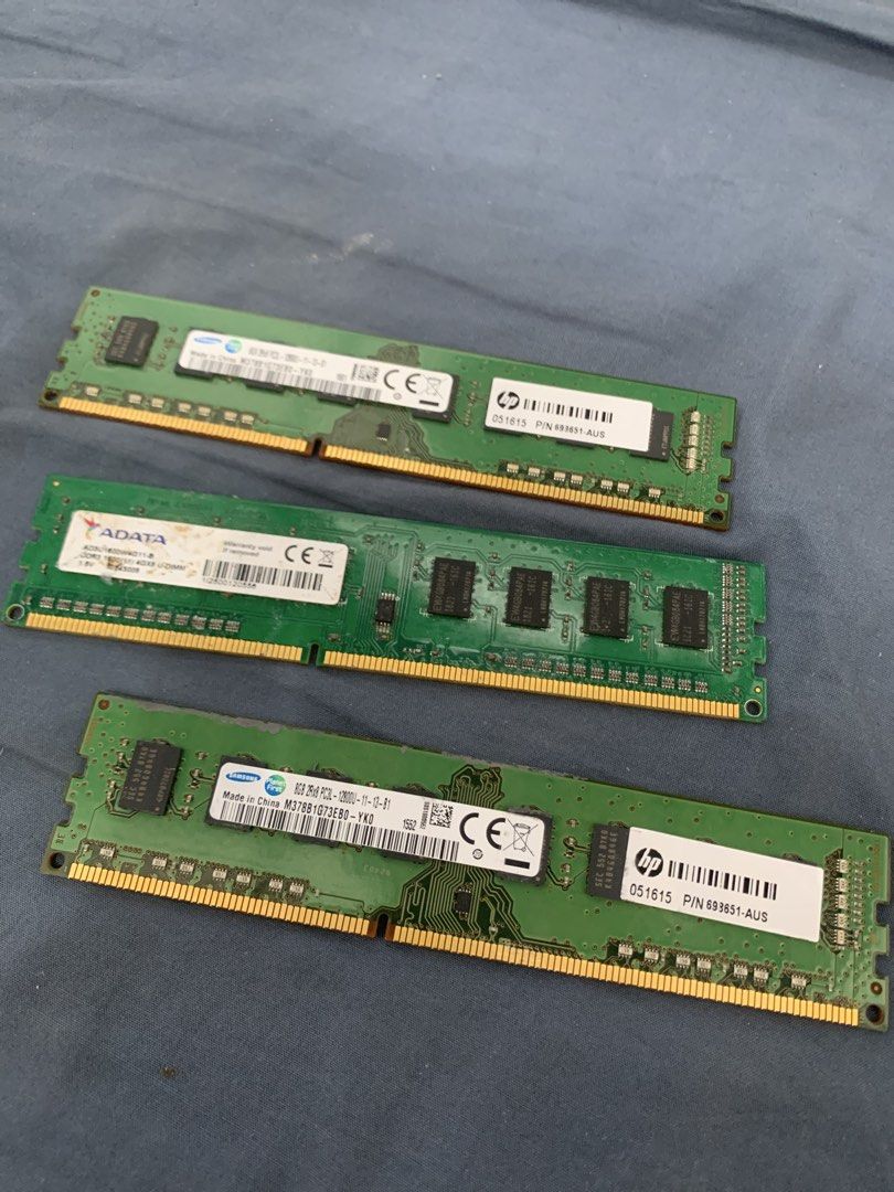 Samsung DDR4 & ADATA DDR3 RAM Modules (Category: Computer Parts) located in Tayabas. Submitted by littlewing7075 (Listing ID 1461880440, Image 2). Description: - Set of 3 RAM modules - Includes 2 Samsung sticks DDR4 and 1 ADATA DDR3 RAM stick - All modules are 8GB each -SAMSUNG DDR4 8GB RAM - 800 each -ADATA DDR3 RAM -300 - Perfect for PC or laptop upgrades - Tested and confirmed working - Selling all three together.