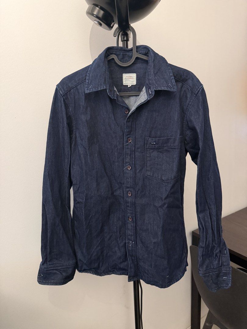 Sauce Zhan Denim Polo (Category: Tshirts & Polo Shirts ) located in Quezon City. Submitted by nkki11 (Listing ID 1461861839, Image 2). Description: Brand: SAUCE ZHAN Style: Dark Wash Denim Shirt Size: Tagged S Note: Please check measurements in photos.