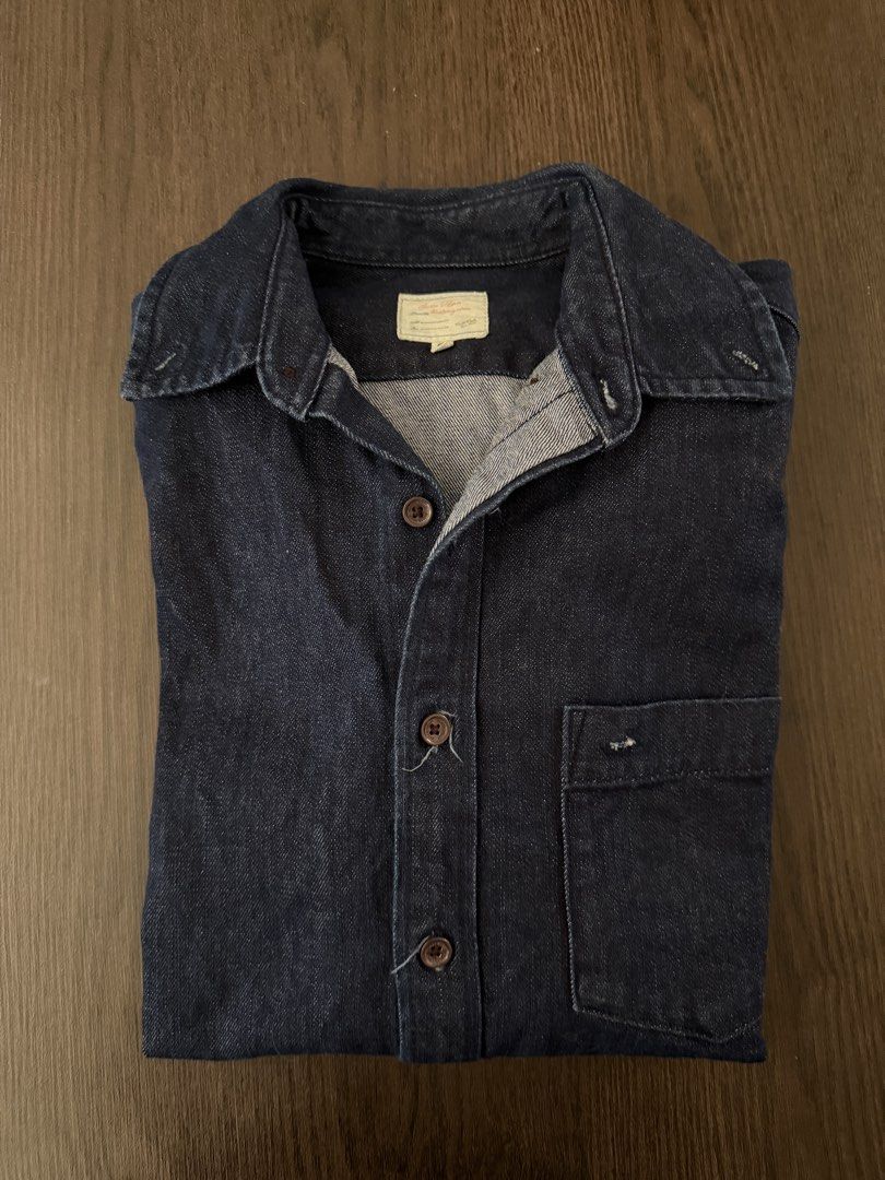 Sauce Zhan Denim Polo (Category: Tshirts & Polo Shirts ) located in Quezon City. Submitted by nkki11 (Listing ID 1461861839, Image 1). Description: Brand: SAUCE ZHAN Style: Dark Wash Denim Shirt Size: Tagged S Note: Please check measurements in photos.