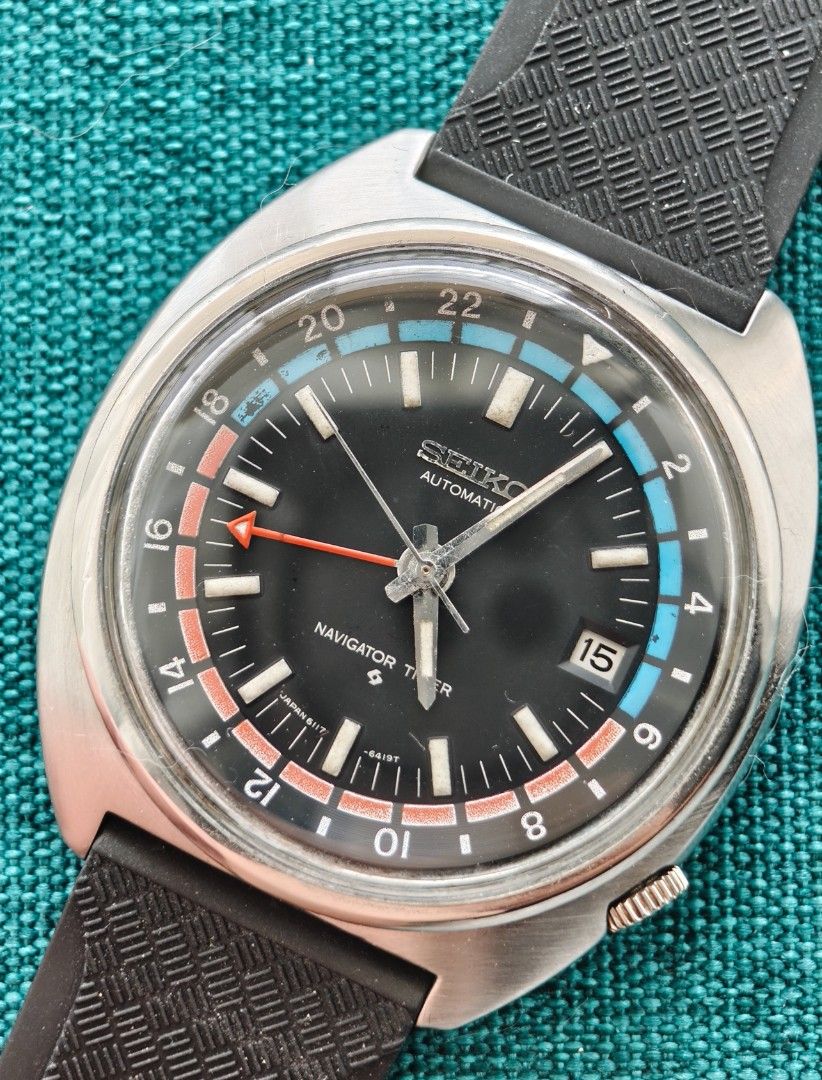 Seiko Navigator Timer 6117-6419 Automatic GMT Watch (Category: Luxury Watches) located in Manila. Submitted by timecheckph (Listing ID 1461926432, Image 2). Description: FOR SALE: Seiko Navigator Timer 6117-6419 Automatic GMT Watch ​PRICE: ​₱19500 (firm) ​ ​Up for sale is a classic and highly collectible Seiko Navigator Timer (Ref. 6117-6419) from the 1970s. A true icon for vintage watch enthusiasts and a stunning piece of Seiko’s tool-watch hist