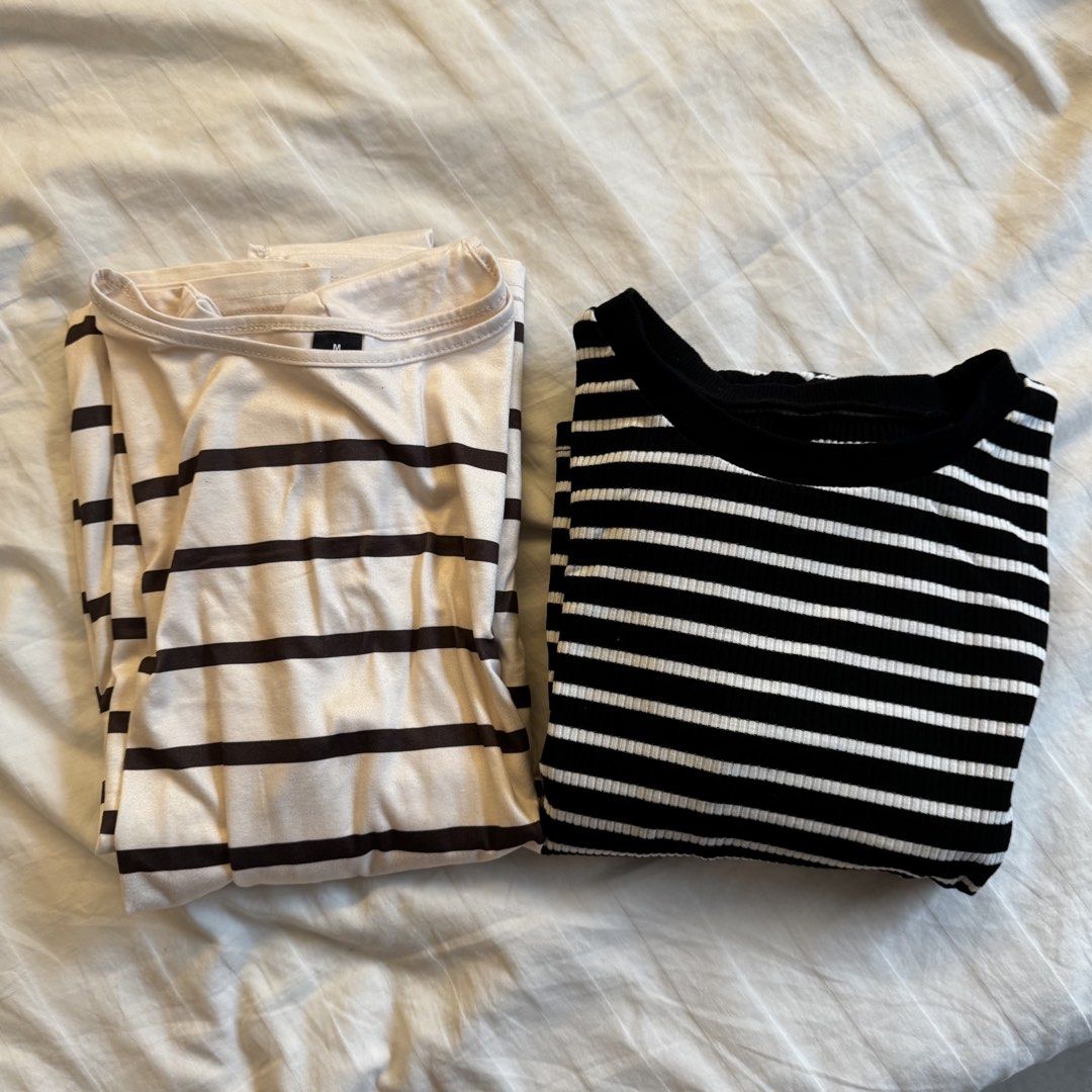 Shein maternity dresses (sold as bundle) (Category: Maternity wear) located in Muntinlupa City. Submitted by champange101 (Listing ID 1461963672, Image 1). Description: Pre loved. Used once only. No issues! Brown stripes - medium Black and white - small No when worn photos .