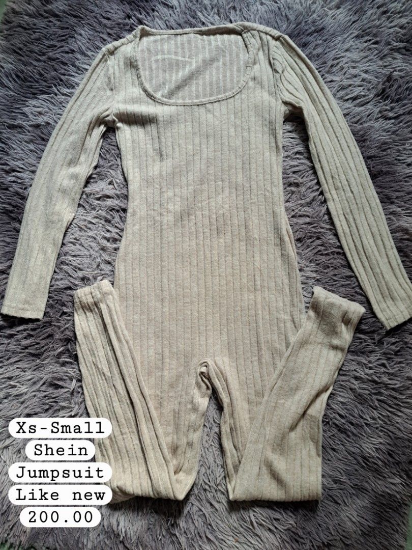 Shein Ribbed Long Sleeve Jumpsuit XS (Category: Jumpsuits) located in Calamba. Submitted by lnmrzzllch (Listing ID 1461872425, Image 1). Description: - Lightweight ribbed jumpsuit from Shein - Long sleeves and scoop neckline - Stretchy material for a comfortable fit - Perfect for layering or wearing solo - Ideal for casual outings.