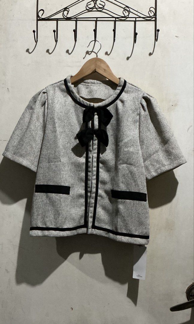 SHEIN X FRIFUL TWEED TOP (Category: Blouses) located in Dagupan City. Submitted by trendies_collection (Listing ID 1462012140, Image 1). Description: Brand new with pouch and hang tag Large on tag, Fit up to Xl No issue.