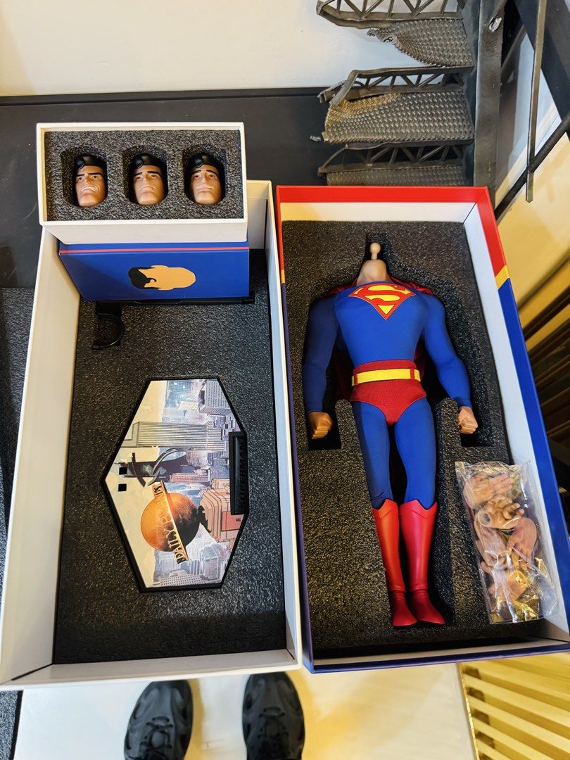 S-HERO - Superman Animated Version 1:6 (Category: Figurines & Statues) located in Paranaque City. Submitted by icko007 (Listing ID 1461812881, Image 3). Description: S-HERO - Superman Animated Version 1:6 -With 3 Head -Wired Cape -Base Stand -Anternate Hands Condition Bib no issue complete Price: 8999 Last Price Automatic ignore Tatawad! No Rush Shipping /Dibs now pay now Location Paranaque Payment Gcash/Bpi Shipping Lalamove/Lbc Buyers Risk / Fe