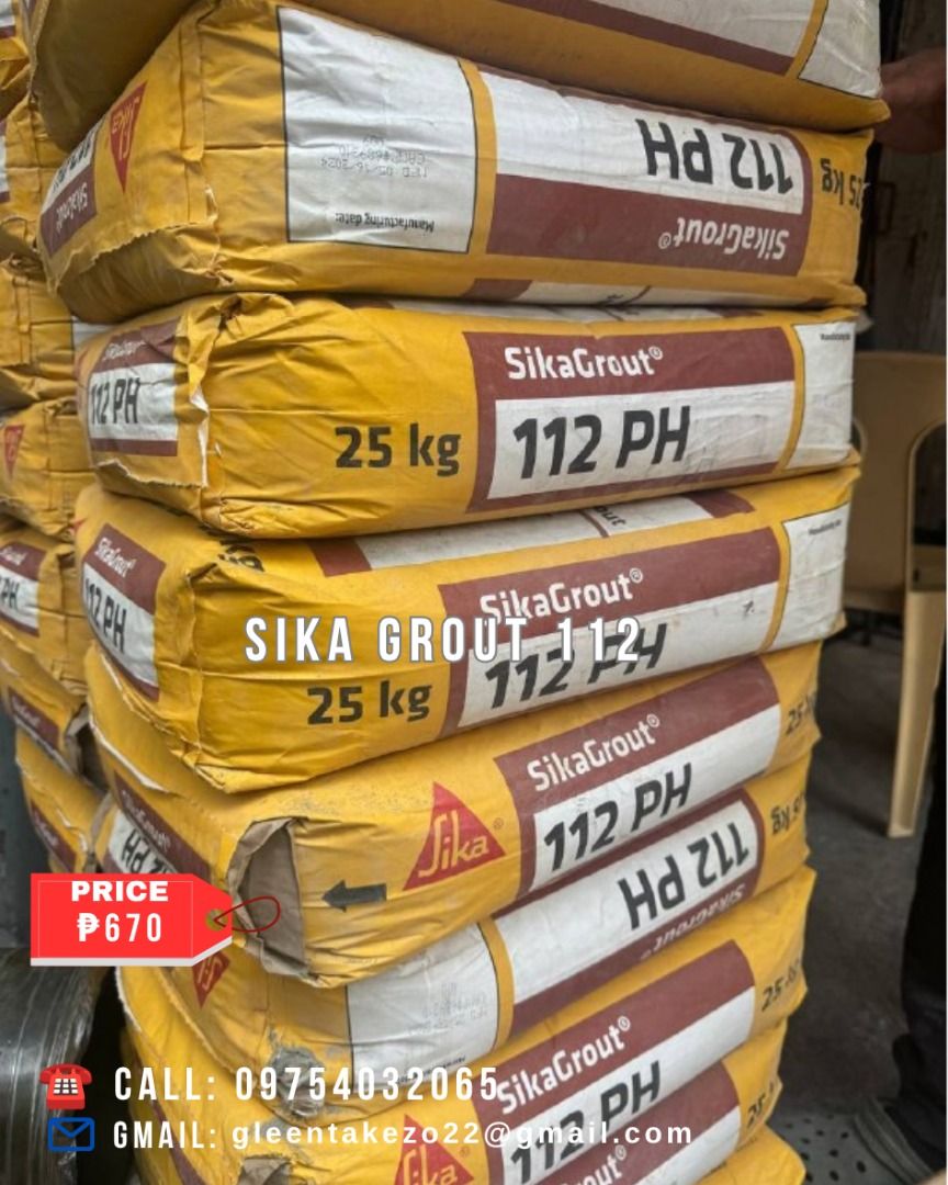 Sika Grout (Category: Construction & Building Materials) located in Manila. Submitted by gleentakez04179 (Listing ID 1461887298, Image 1). Description: FOR MORE INFO CALL US 0️⃣-9️⃣-7️⃣-5️⃣-4️⃣-0️⃣-3️⃣-2️⃣-0️⃣-6️⃣-5️⃣ Look for Gleen FIRST TAKEZO CORPORATION 📌Manila Branch: 1268 Narcisa St. Corner Mayhaligue Abad Santos Manila 📌Cavite Branch: Centennial Rd. Highway Kawit Cavite - Price may change without prior notice - Subject for avaibility .