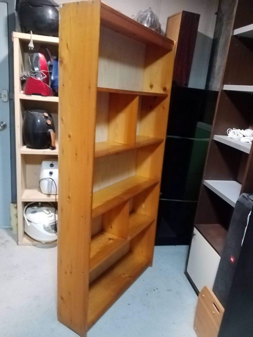 Solidwood Bookshelf Display Rack (Category: Shelves, Cabinets & Racks) located in Malabon City. Submitted by aven25 (Listing ID 1461943197, Image 3). Description: Solidwood Bookshelf Display Rack Size: 90 x 23 x 181cm Height Good Condition No issue Ready to Use.
