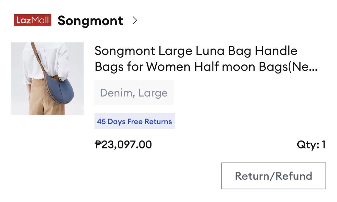 Songmont Large Luna Bag (Category: Shoulder Bags) located in Caloocan City. Submitted by moodyfinds (Listing ID 1461857015, Image 3). Description: Brand new Never used Comes with original packaging Discontinued denim color .