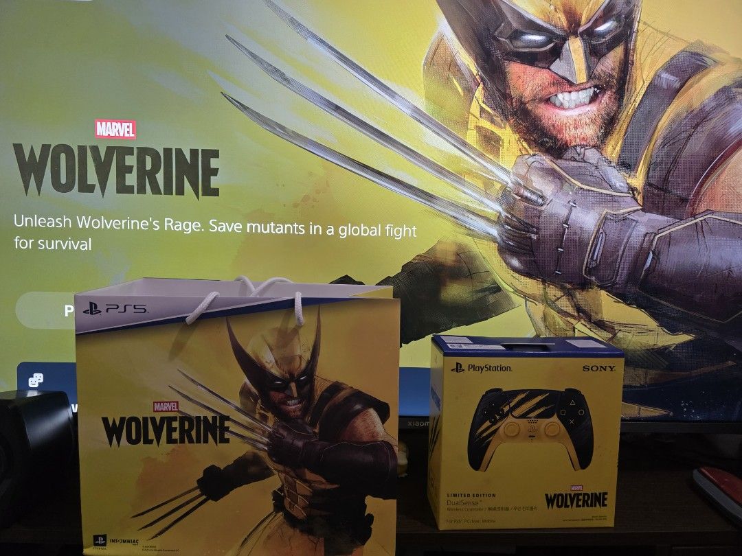 Sony PlayStation DualSense Wireless Controller Marvel Wolverine Limited Edition (Category: Controllers) located in Cavite. Submitted by wicgapz.1 (Listing ID 1461844311, Image 1). Description: - Limited Edition Marvel Wolverine DualSense Wireless Controller for PS5 - Striking yellow and black design with Wolverine's signature claw marks - A must-have for any Marvel or PlayStation enthusiast - Comes in its original, unopened box Robinsons Imus mee
