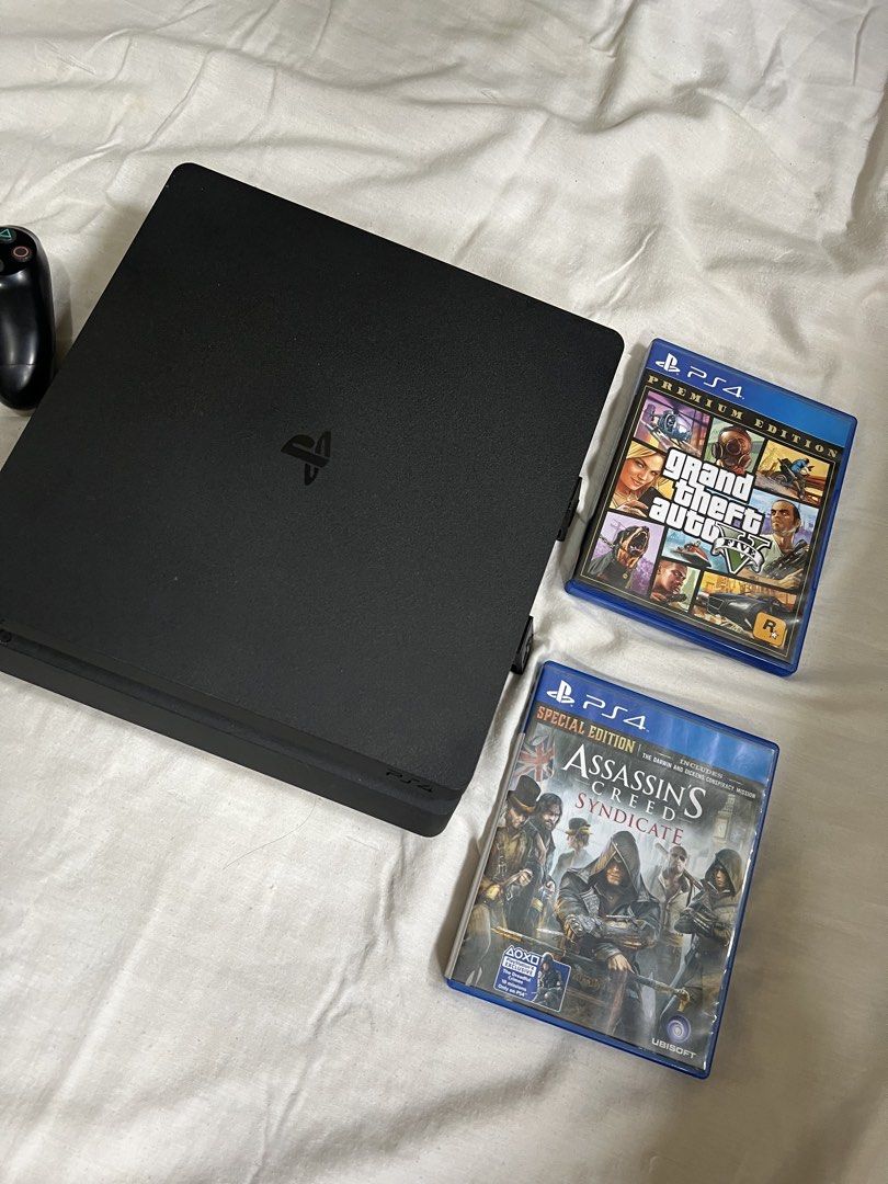 Sony PS4 Slim 1TB + 2 Controllers + 5 Games | Good Condition (Category: PlayStation) located in Batangas. Submitted by buy3get1freerandom (Listing ID 1461854998, Image 3). Description: Selling my Sony PlayStation 4 Slim 1TB in good working condition. First owner and well taken care of. Bought this at Data Blitz. Everything has been tested and is working properly. INCLUSIONS: 🎮 PS4 Slim 1TB Console 🕹️ 2 Original/Stock Sony DualShock 4 Controller