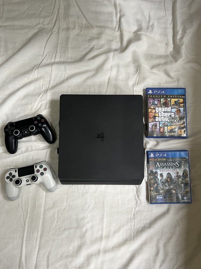 Sony PS4 Slim 1TB + 2 Controllers + 5 Games | Good Condition (Category: PlayStation) located in Batangas. Submitted by buy3get1freerandom (Listing ID 1461854998, Image 1). Description: Selling my Sony PlayStation 4 Slim 1TB in good working condition. First owner and well taken care of. Bought this at Data Blitz. Everything has been tested and is working properly. INCLUSIONS: 🎮 PS4 Slim 1TB Console 🕹️ 2 Original/Stock Sony DualShock 4 Controller